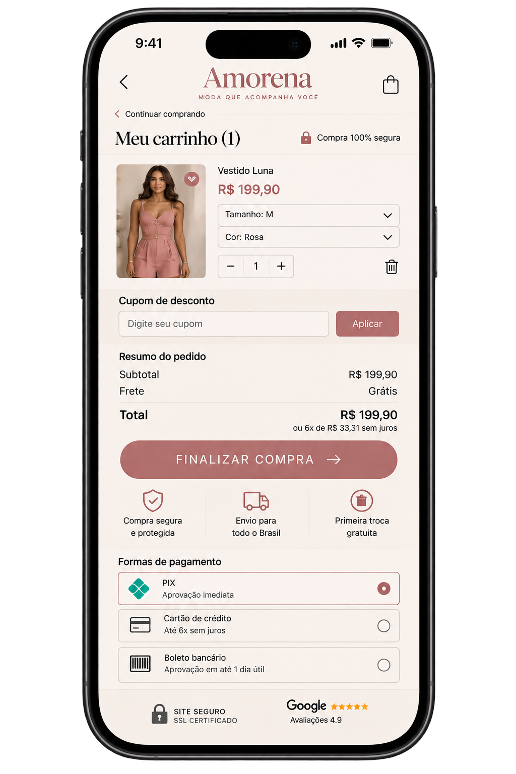 Experiência de compra mobile, representando ação e conversão